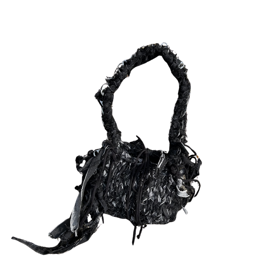 Black Denim Trash Bag
